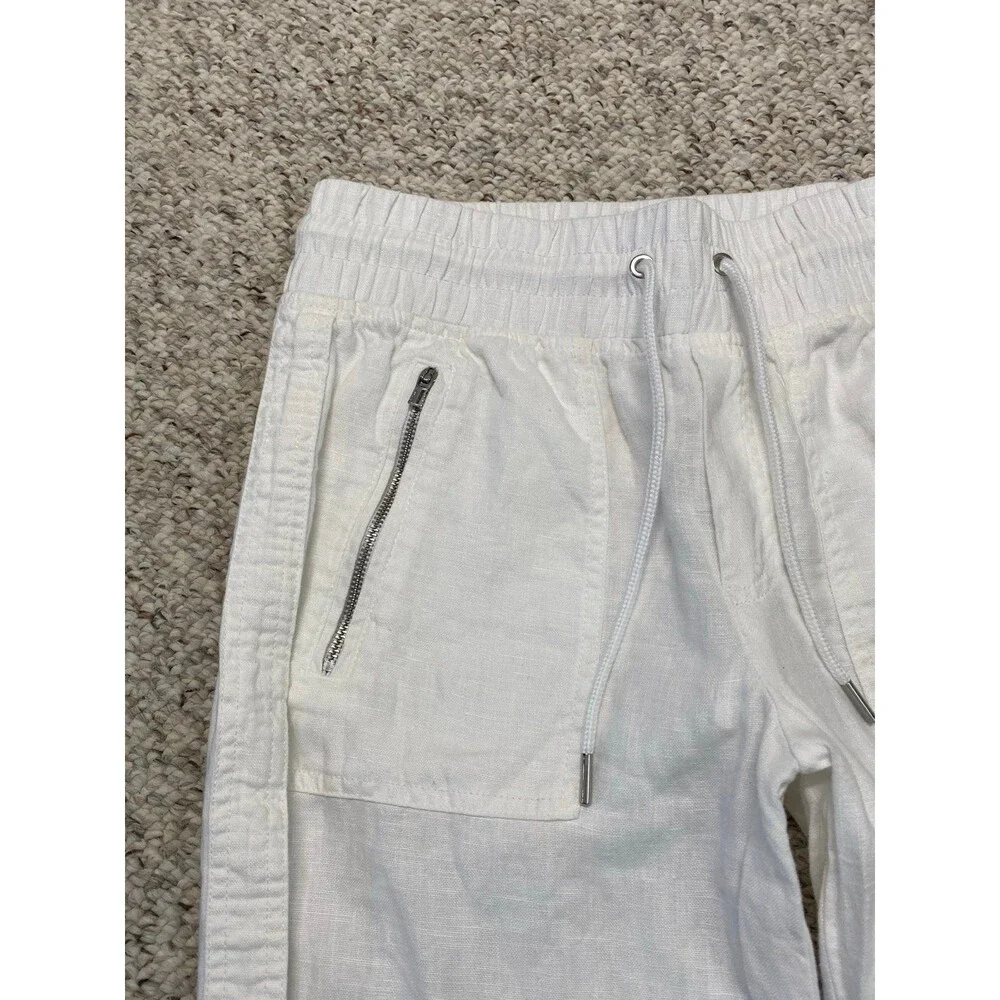 ATHLETA Cabo 100% Linen Joggers Calla White Size 2 NWOT